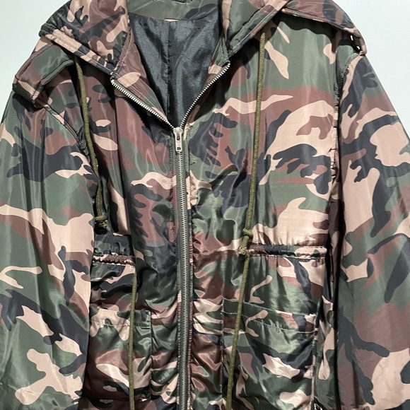 REHAB Oversized Camouflage Kimono Parka Hoodie Jacket 90's size M/L unisex - Picture 4 of 10
